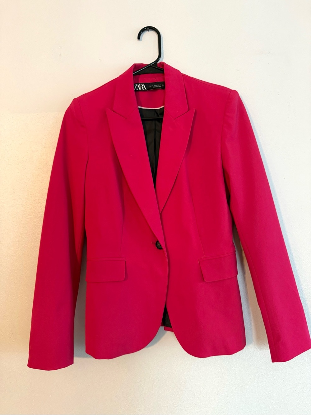 ZARA Hot Pink Fuchsia Tailored Single Button Blazer - US Size 2